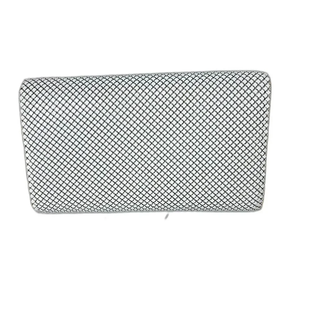 Vintage 90s White Mesh Chain Strap Shoulder Bag Clutch Handbag